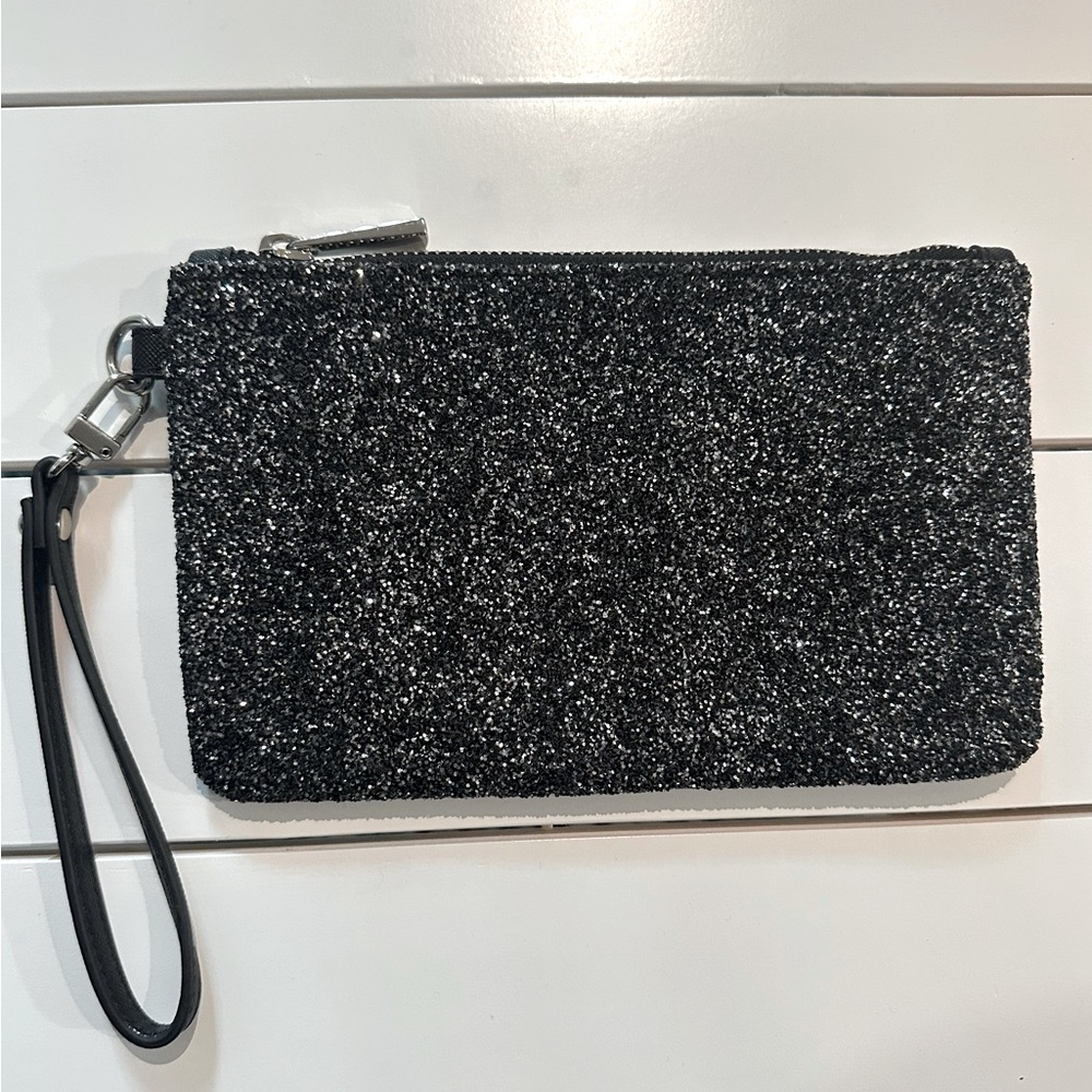 Express, Wristlet, Black, Sparkle, Faux Leather, Anti Scratch Leather Finish